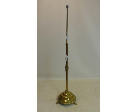 A Victorian brass telescopic standard lamp 