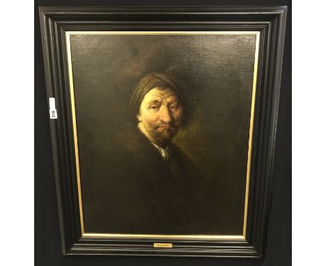 FOLLOWER OF REMBRANDT - OIL ON CANVAS - PORTRAIT OF MAN IN FUR COATVery good overall condition commensurate with age. Very st