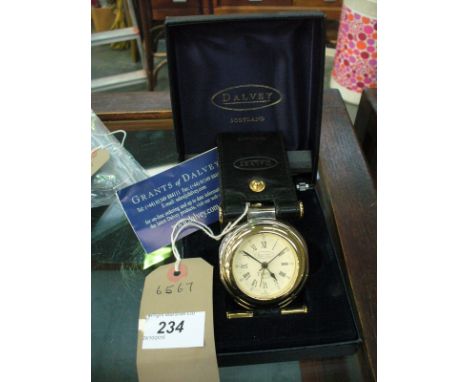 A Boxed Dalbey travel clock.