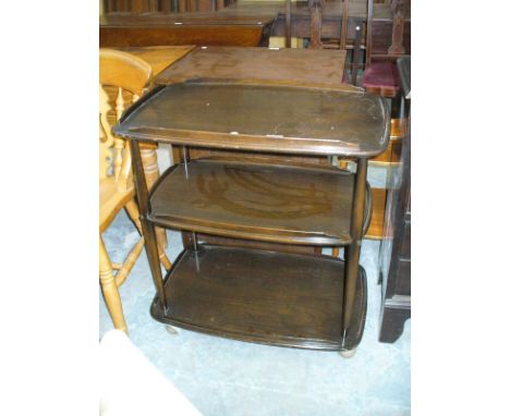 An Elm Ercol 3 tier tea trolley