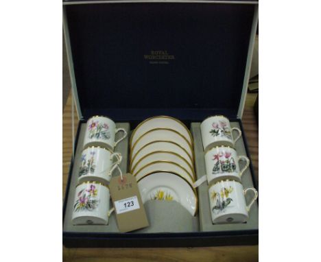 A Boxed set of 6 Royal Worcester  coffee cups and saucers.