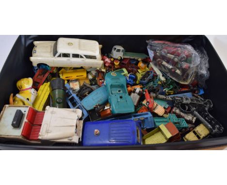 Suitcase containing a large quantity of mainly Matchbox and Lesney 1950s/60s toy cars together with Corgi and Dinky plus larg