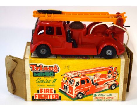 Vintage Tri-ang Minic Series II scale model fire fighter engine in original box