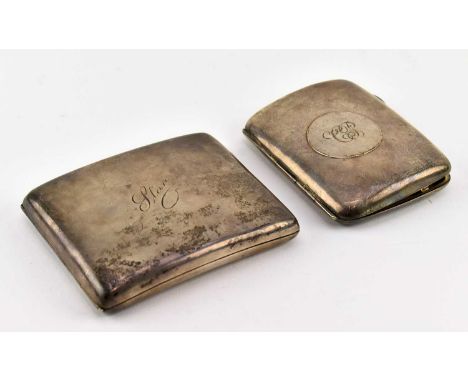 Two hallmarked silver cigarette cases. The lot to include an Edward VII cigarette case. Hallmarked year 1908 Birmingham. Spon