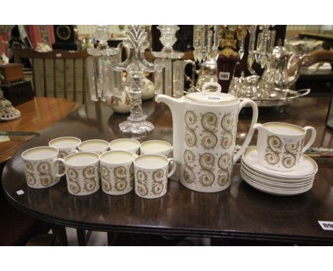 Susie Cooper 'Venetia' Coffee Set comprising Eight Cups, 8 Saucers, Milk Jug, Sugar Bowl and Coffee Pot