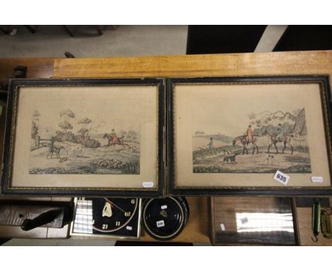Henry Alken Early 19th century Pair of Hunting Engravings in Hogarth Frames