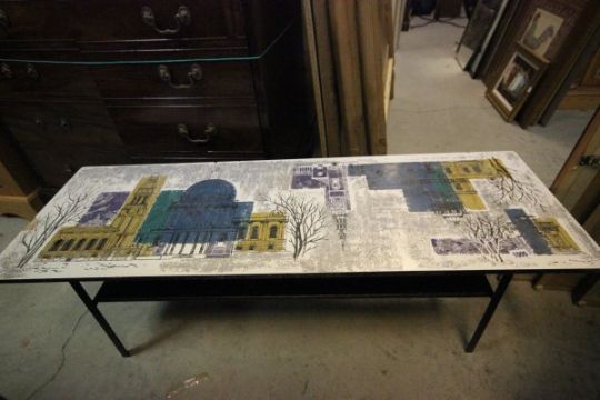 John Piper 1960 S Formica Topped Coffee Table With London Scenes