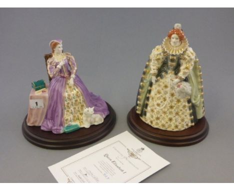 Two Royal Worcester Figurines - Queen Elizabeth I, no. 329 (with coa) plus Mary Queen of Scots, no, 244