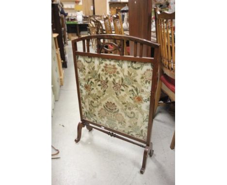 Early 20th century Mahogany Framed Firescreen with Needlework Panel