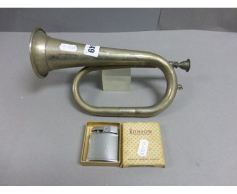 Silver Plated Bugle plus a Ronson Lighter (with box, instruction leaflet and guarantee)