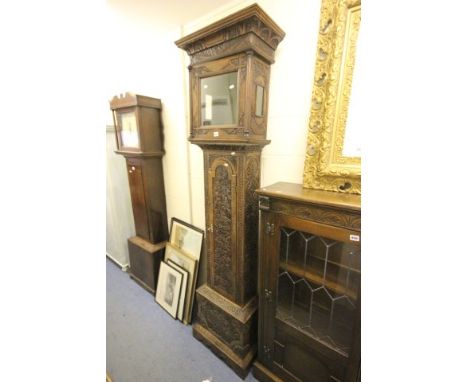 19th century Oak Longcase Clock Case profusely carved throughout (no movement)