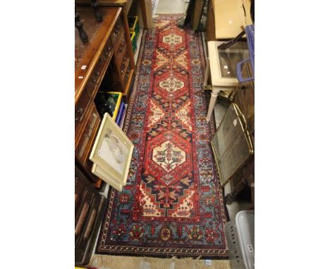 Red and Blue Ground Runner Rug
