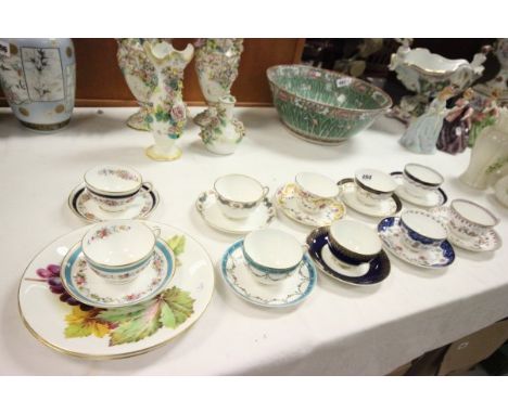 Ten Early 20th century Royal Worcester Cups and Saucers together with Two Royal Worcester Hand Painted Plates depicting Grape