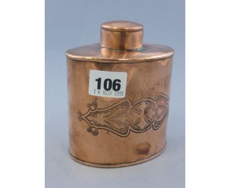 Art Nouveau Joseph Sankey & Sons Copper Tea Caddy