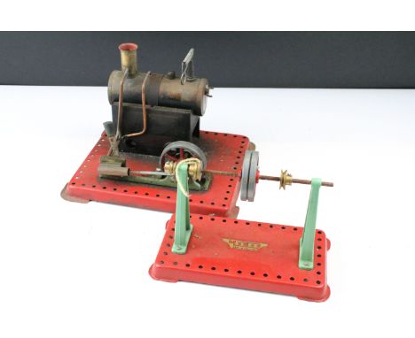 Toys - Mamod Live Stationary Steam Engine and a Mamod Lineshaft 