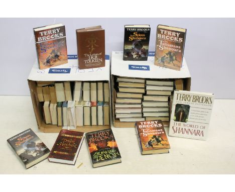 Books - A collection of hardback fantasy books contained within two boxes, mostly Terry Brooks, to include signed and first e