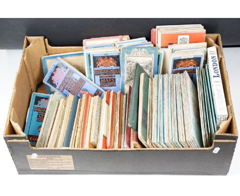 Collection of assorted mid Century folding maps of different areas of the UK to include Ordnance survey one inch maps, Bartho