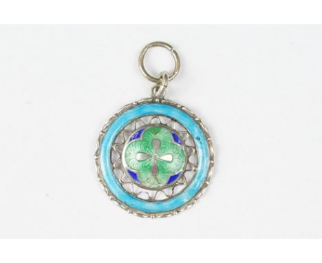 Early 20th century Sterling Silver and Enamel Pendant 