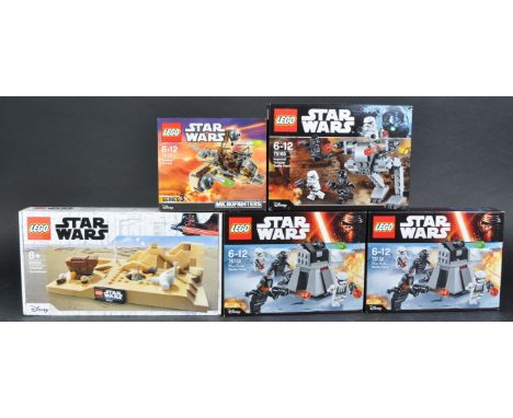 Lego Sets - Star Wars - x5 Lego Star Wars sets comprising 75132 First Order Battle Pack (x2), 75129 Wookie Gunship, 75165 Imp