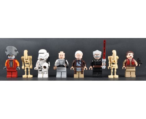 Lego Minifigures - Star Wars - x8 original Lego Star Wars minifigures comprising; Lobot, First Order Flametrooper, Lor San Te