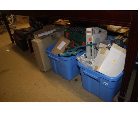 A large quantity of tools, include Bosch and Black and Decker