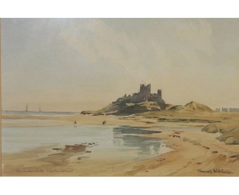 Watercolour, Bamburgh Castle, Thomas Wilkinson