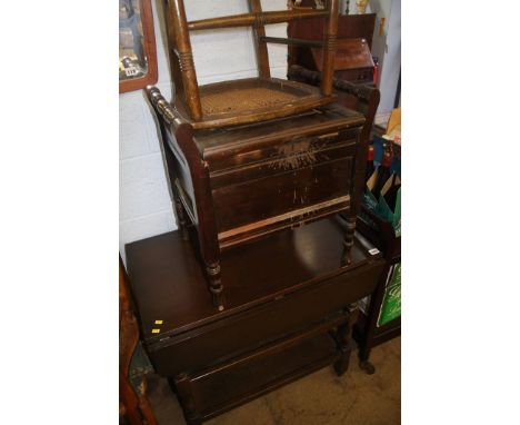 Oak trolley, commode, stool etc.