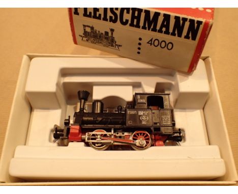 Boxed Fleischmann locomotive 0-6-0 German tank engine Black Anna 4000