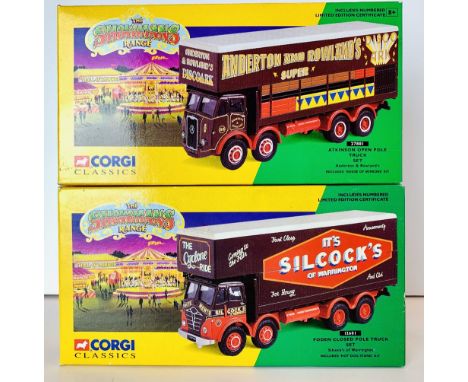 Two Corgi Classics assorted The Showmans Range diecast vehicles including Silcocks of Warrington boxed