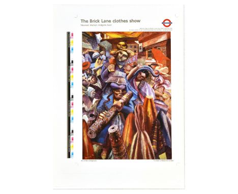 Rare original vintage printer's proof of a London Underground poster for The Brick Lane clothes show Nearest station Aldgate 