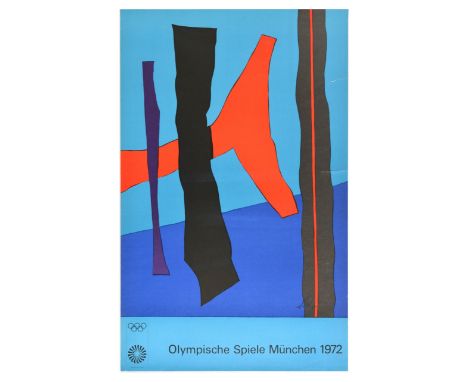 Original vintage sports poster for the 1972 Summer Olympics in Munich (Olympische Spiele Munchen) designed by artist Fritz Wi