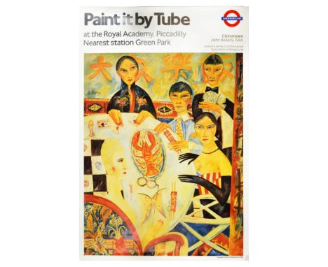 Original vintage London Underground poster Paint It By Tube at the Royal Academy, Piccadilly nearest station Green Park. Colo