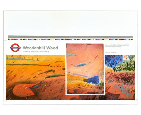 Rare original vintage printer's proof of a London Underground poster Weedonhill Wood, featuring great colourful artwork depic