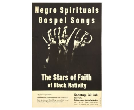 Original vintage advertising poster for Negro Spirituals Gospel Songs The Stars of Faith of Black Nativity, featuring a photo