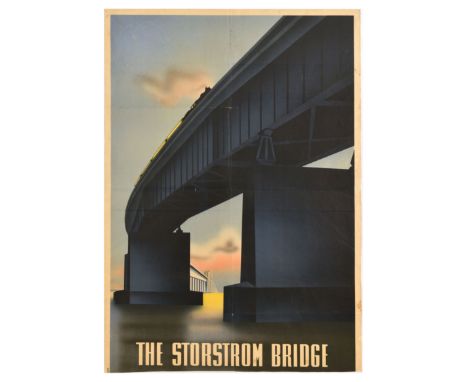 Original vintage travel advertising poster for the Danish State Railway (DSB - Danske Statsbaner; founded 1885) to promote it