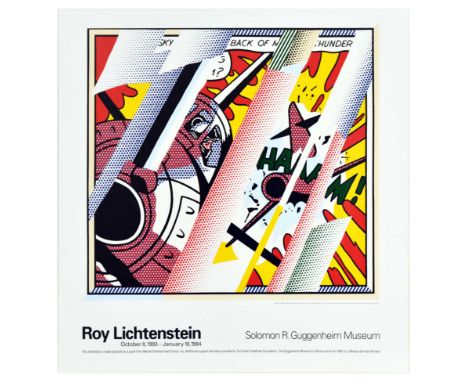 Original vintage poster advertising a Roy Lichtenstein retrospective exhibition that took place from October 8 1993 - January