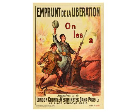 Original antique World War One poster for the Liberation Loan We have them Subscribed to the London County &amp; Westminster 