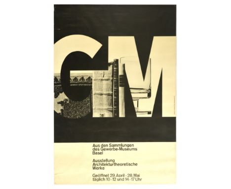 Original vintage advertising poster for Exhibition of Architectural Works From the collections of the Basel Commercial Museum
