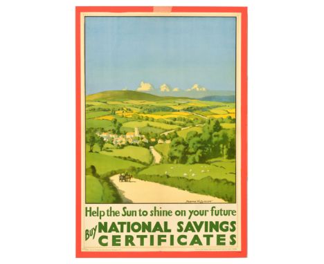 Original vintage propaganda poster Help the Sun to shine on your future. Buy National Savings Certificates - featuring artwor