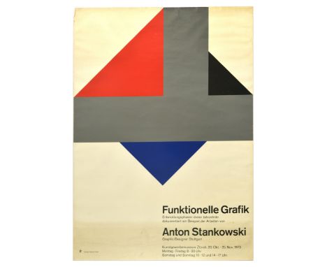 Original vintage advertising poster for Funktionelle Grafik  / Functional Graphics exhibition Development phases of three dec