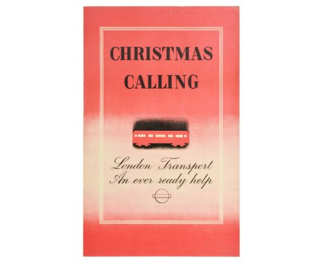 Original vintage travel advertising poster: Christmas Calling - London Transport - An ever ready help. Great design by the no