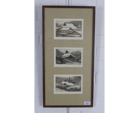 BRIAN WILLIAMS (AMERICAN b.1950) three etchings to include Ninose Winter I, 69/100, Ninose Winter II, 65/100 &amp; Ninose Win