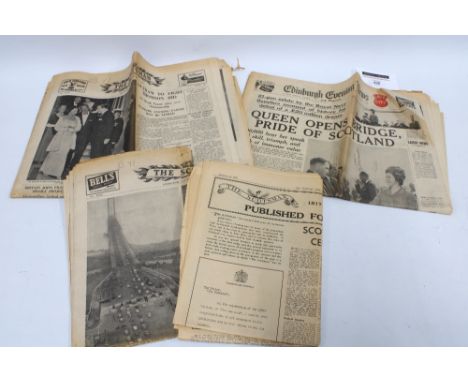 Vintage newspapers commemorating the Opening of the Forth Road Bridge, Sept 5th 1964