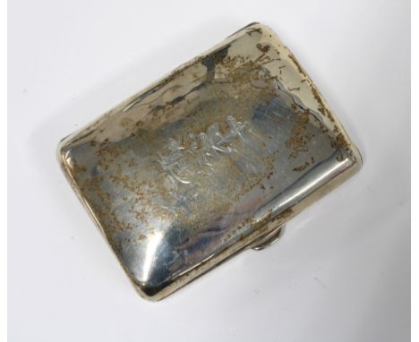 Elkington &amp; Co silver gilt cigarette case, Chester 1907, 8 x 6cm