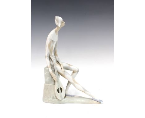 Spanish NAO Harlequin figure, 26.5cm x 36cm.