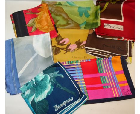 Another collection of Silk Scarves including Christian Dior, Le Duc Paris, etc.