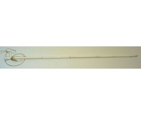 A sectional ivory Walking Stick with knop handle.  33" (84cms) long. 