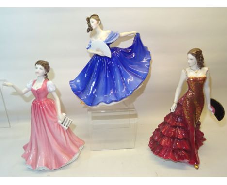 A Royal Worcester Figure "Carmen", a Royal Doulton Figure "Elaine" HN2791, and another Doulton Figure "Sweet Music" HN4302 (s