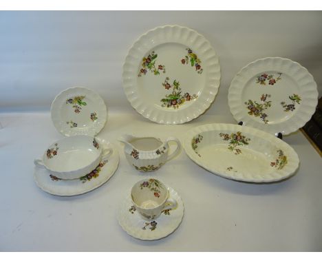 A Copeland Spode "Wicker Lane" pattern Table Service with plates of various sizes, soup bowls and stands, vegetable dishes, t