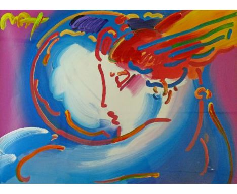 Peter Max (American b.1937) - Mixed media - acrylic and colour lithograph - Peace 2000 I Love The World, a unique variation, 
